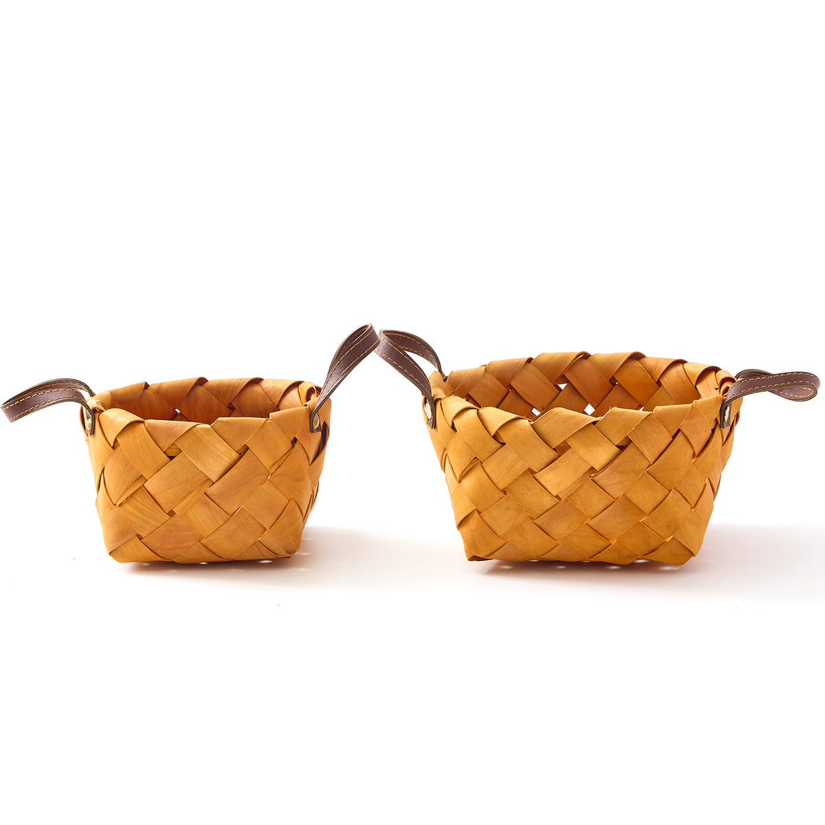 Woven Wood Chip Baskets - 2 Piece