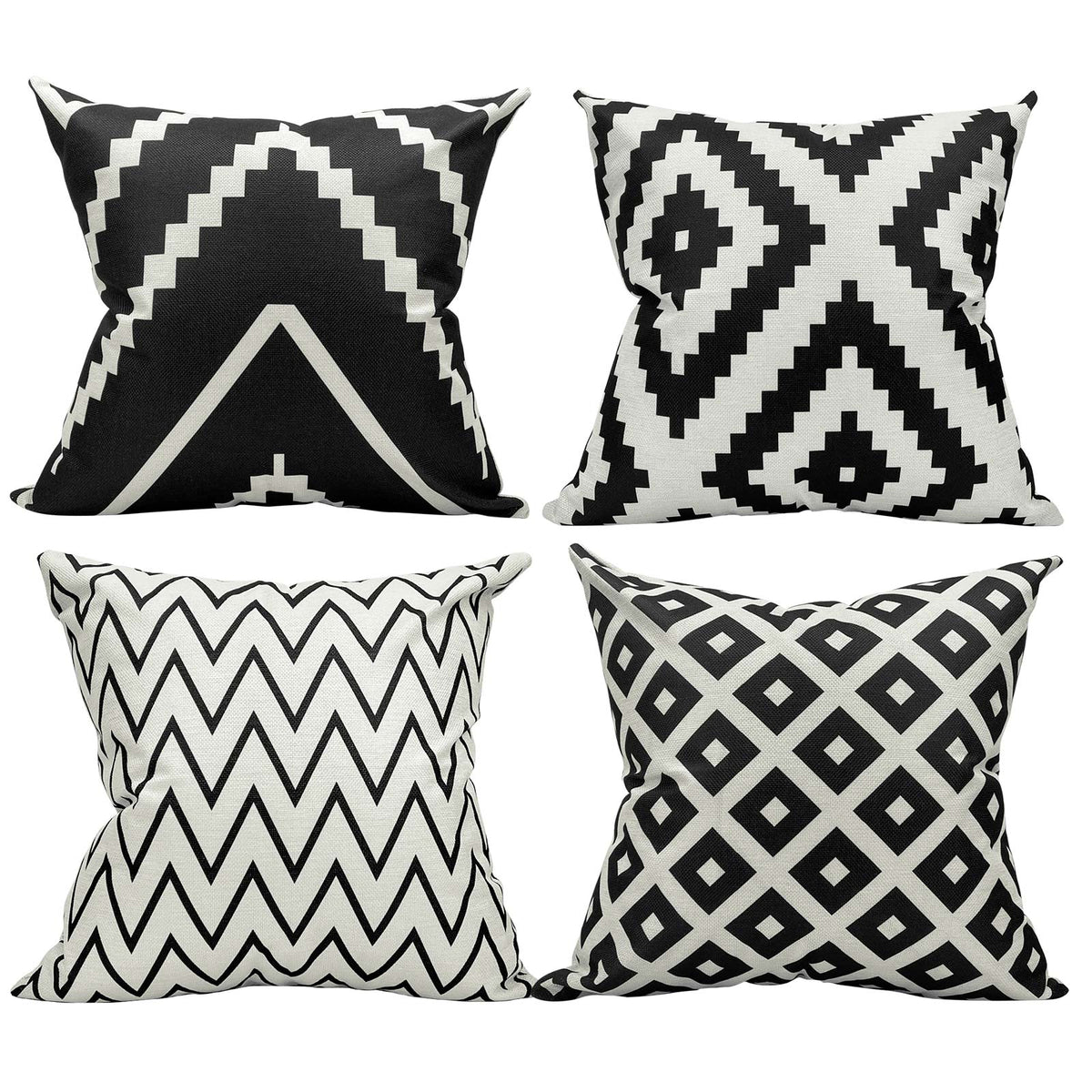 Linen Cotton Cushion Covers 45 x 45 cm - 4 Pack