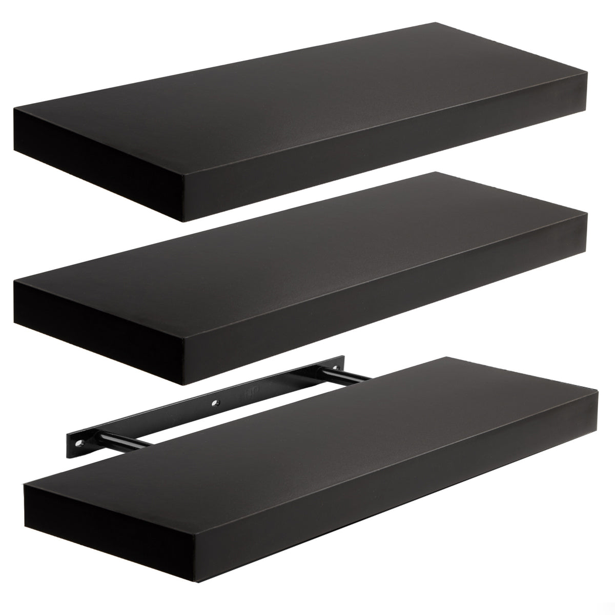 Black Floating Shelves – 3 Pack