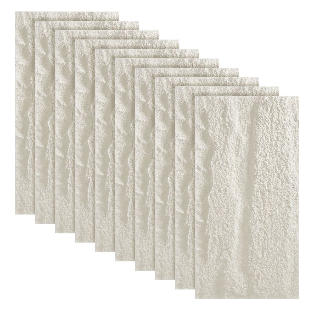 White 3D Faux Stone PU Wall Panels (10 Pack)