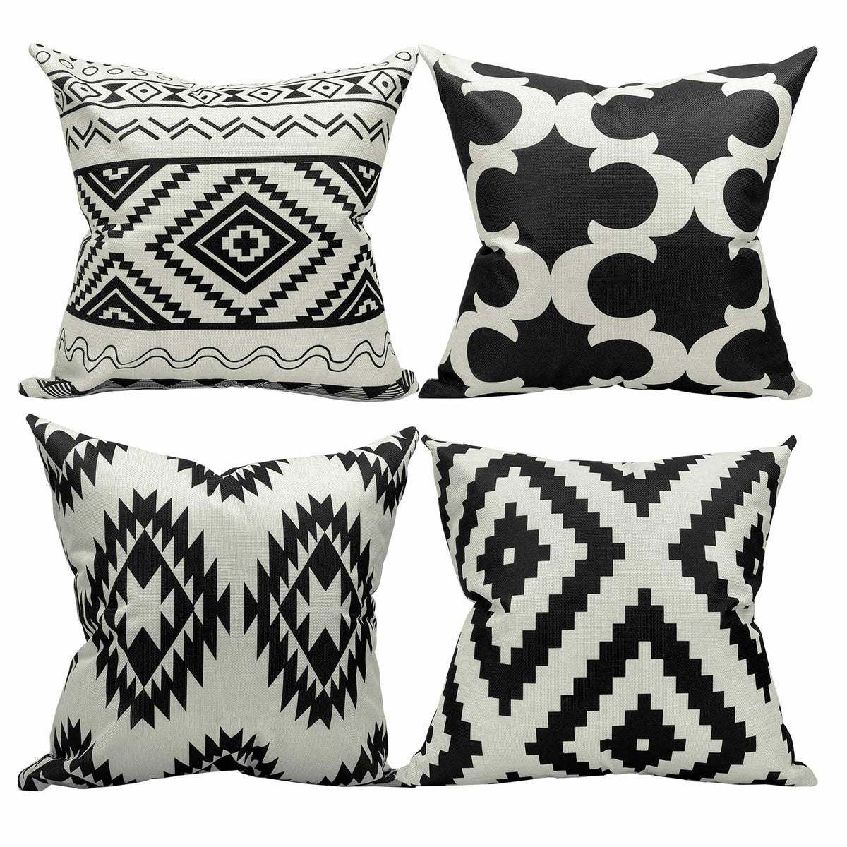 Linen Cotton Cushion Covers 45x45cm - 4 Pack