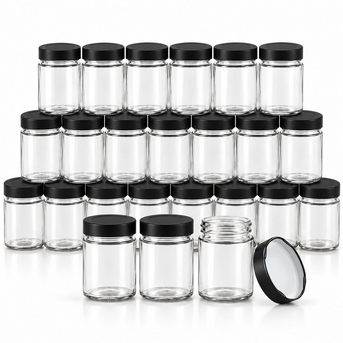 280ml Glass Storage Jars with Black Lids