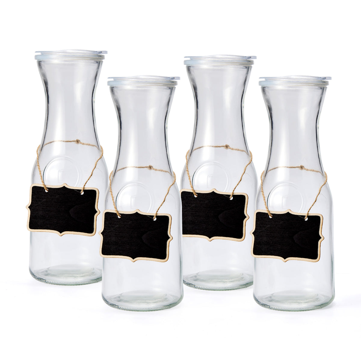 1L Glass Carafe Set - 4 Pack