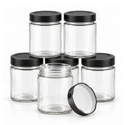 280ml Glass Storage Jars with Black Lids
