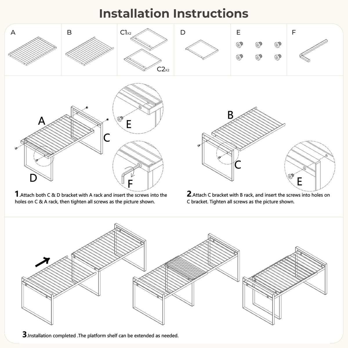Expandable Kitchen Cabinet Shelf