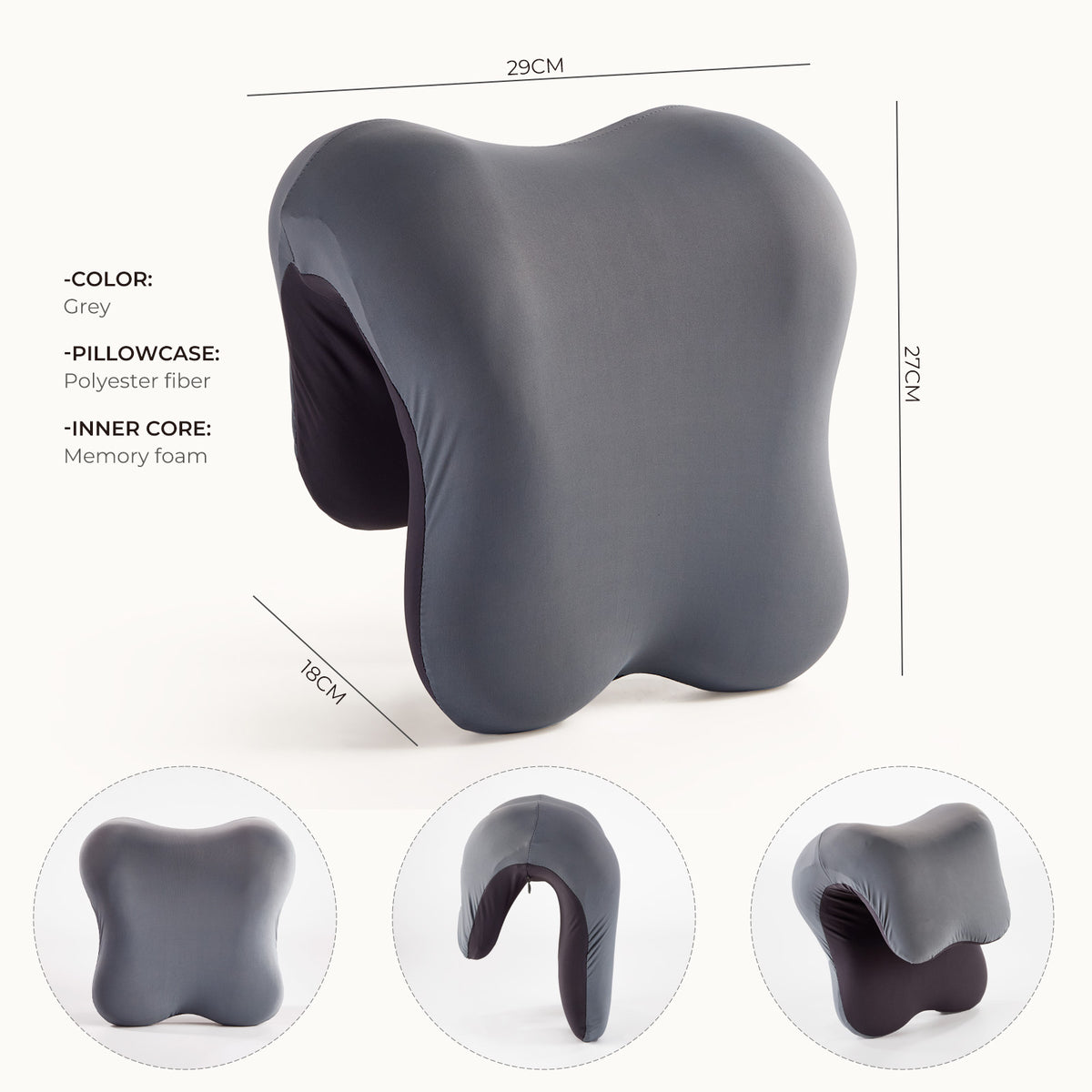 Ergonomic Memory Foam Neck & Head Support Pillow