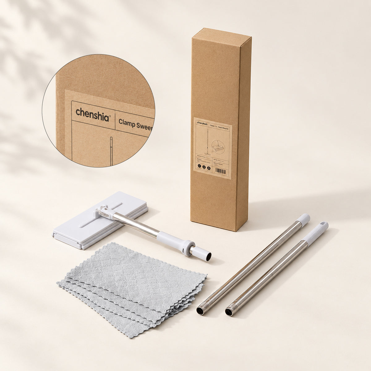 Snap-Grip Flat Mop - Zero-Touch Cloth Release