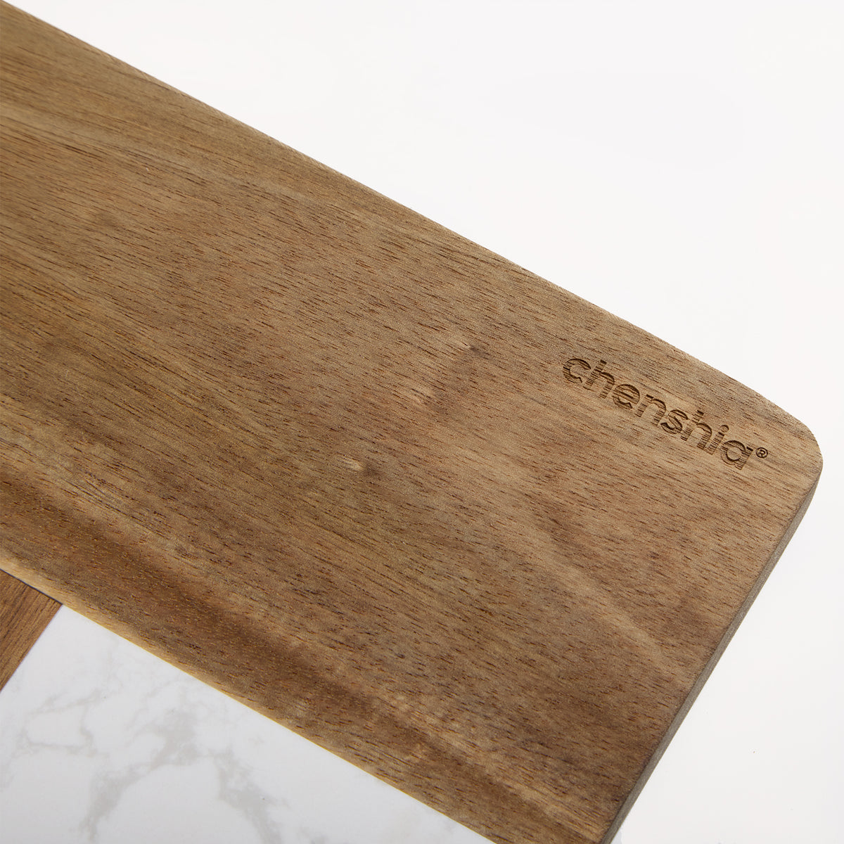 Acacia Wood & White Marble Charcuterie Board Set