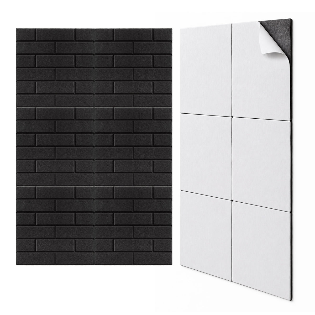 Self-Adhesive Acoustic Felt Panels | 12-Pack | 30 × 30 cm