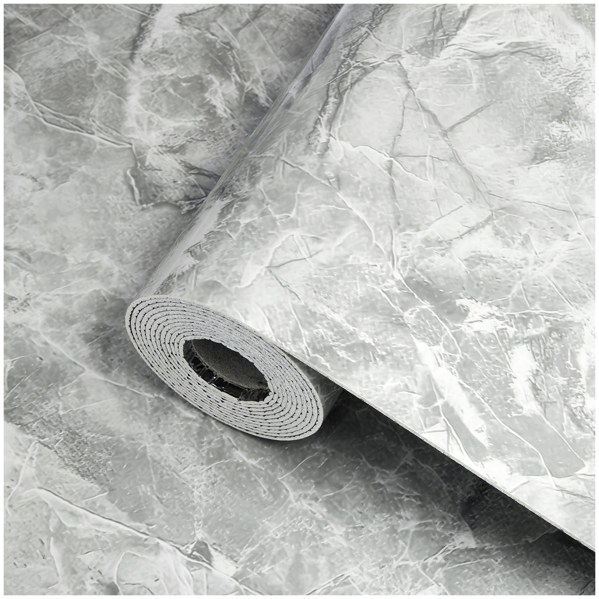 Grey Marble-Effect Self-Adhesive Vinyl Roll | 40 cm × 3 m