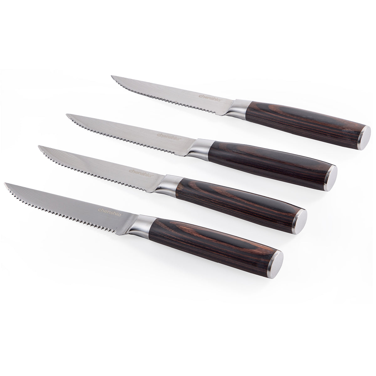 Wooden Handle Steak Knife - Set of 4