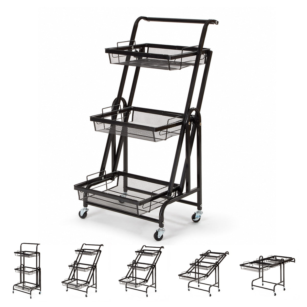 3-Tier Adjustable Storage Trolley