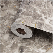 Golden Grey Marble-Effect Self-Adhesive Vinyl Roll - 40 cm × 3 m