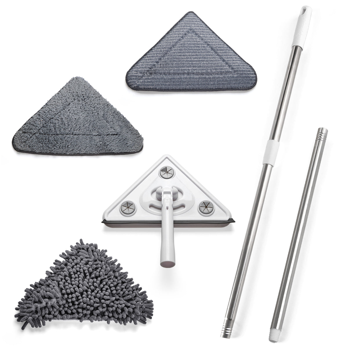 3-in-1 Window Cleaning Kit with Squeegee and Telescopic Pole