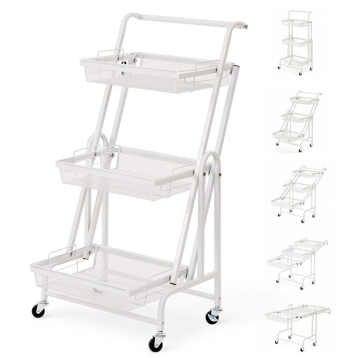 3-Tier Adjustable Storage Trolley