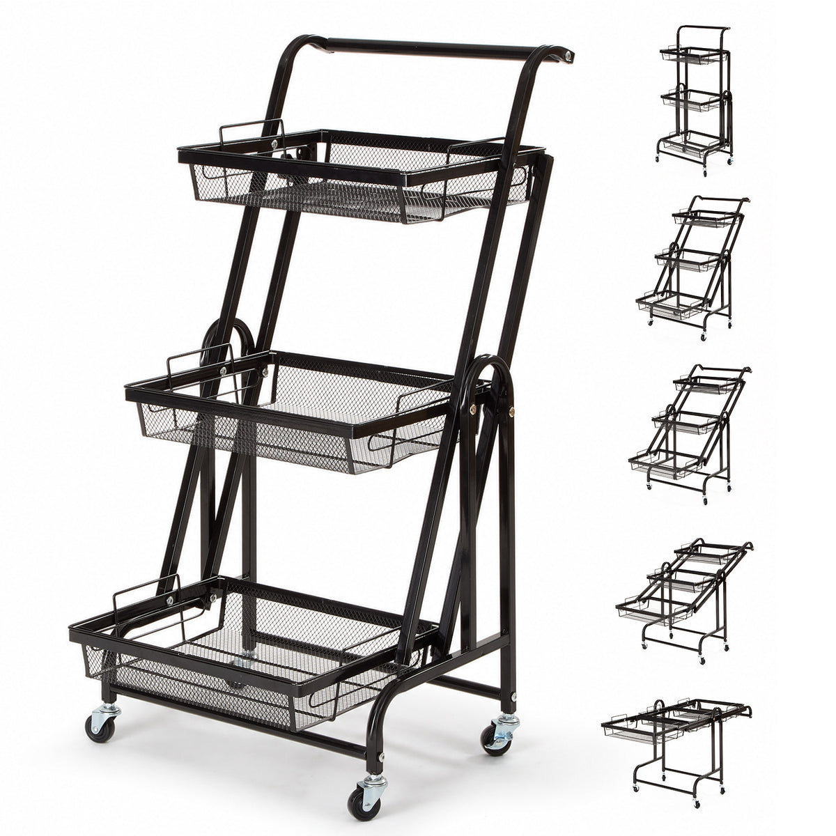 3-Tier Adjustable Storage Trolley