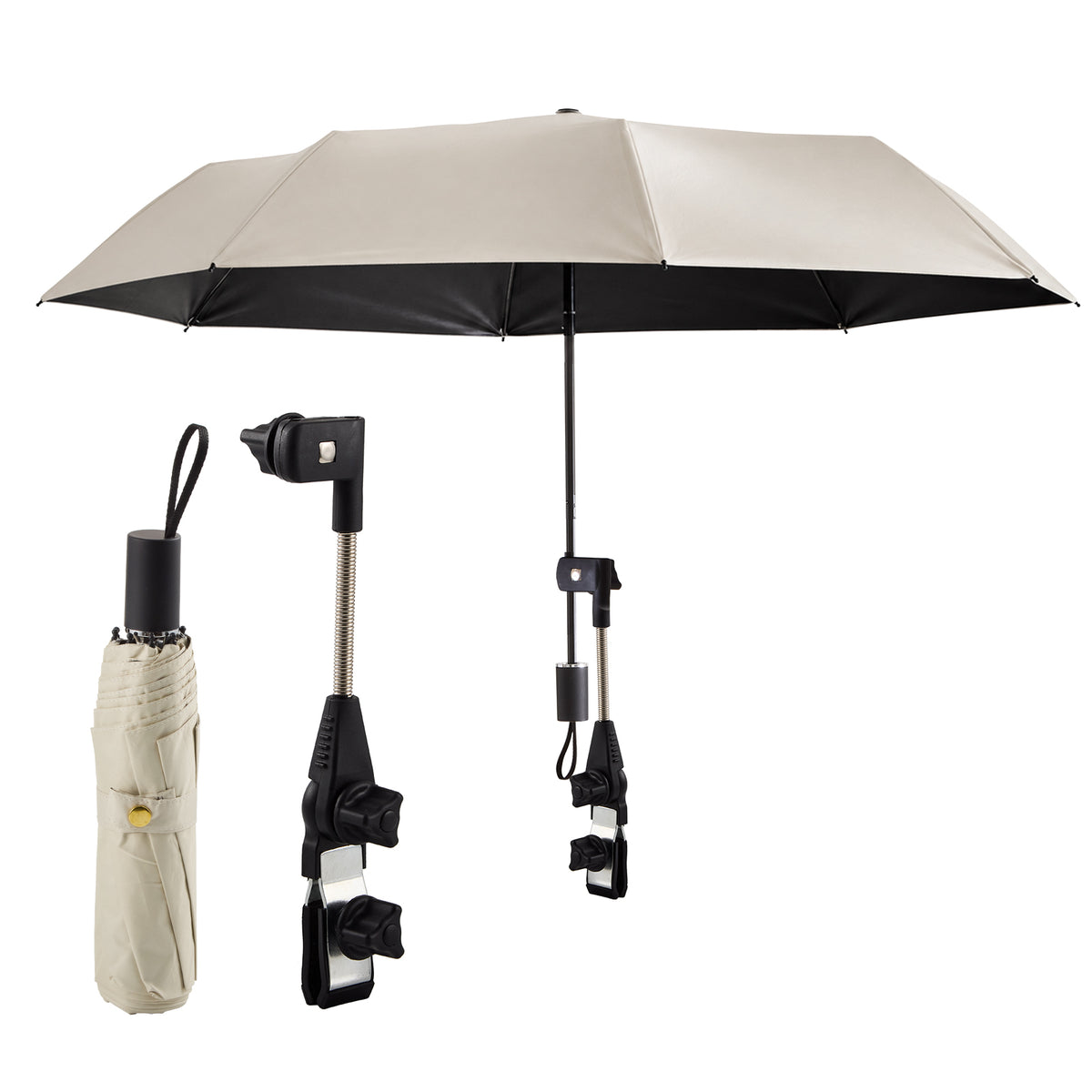 Foldable Sun Shade Umbrella with Adjustable Clamp