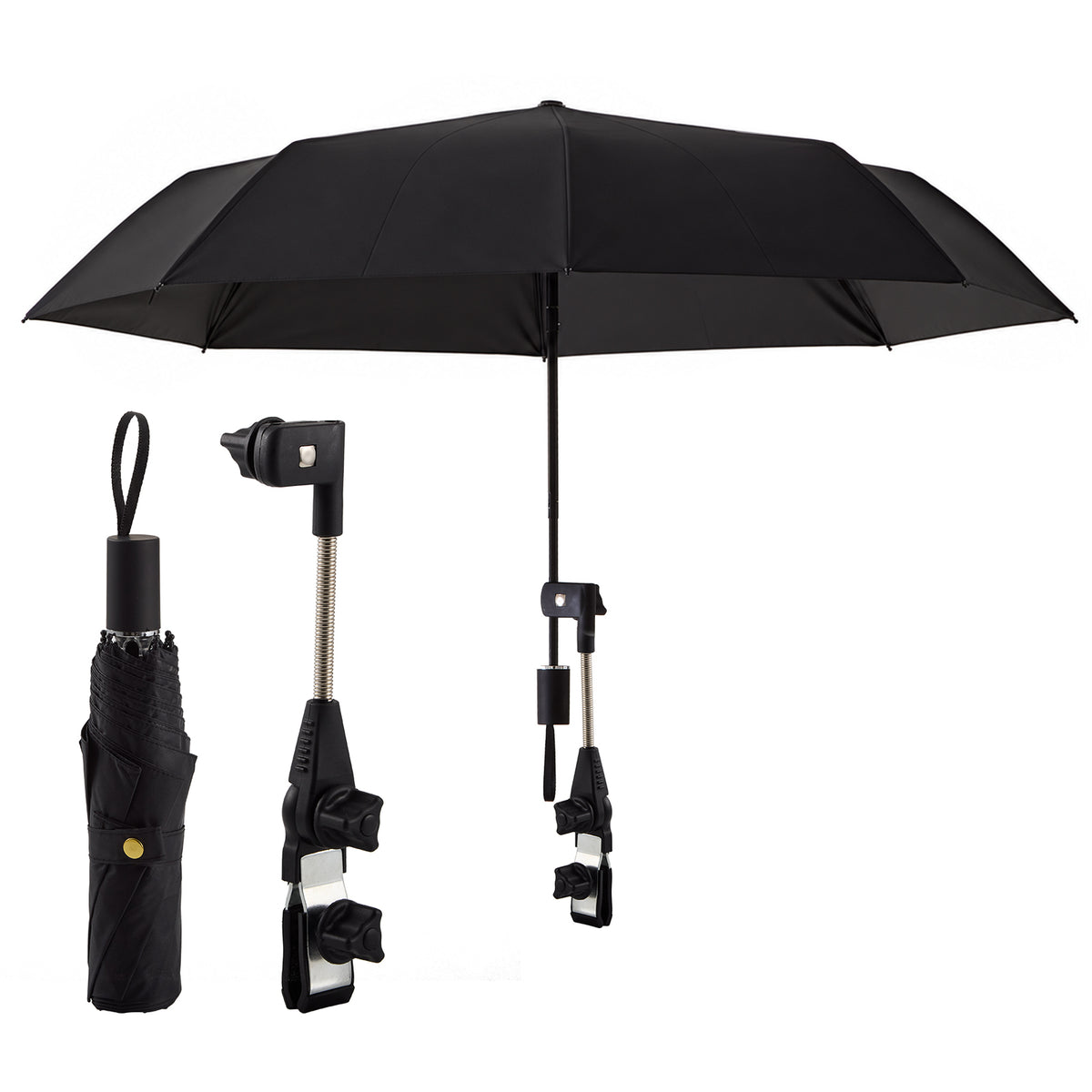 Foldable Sun Shade Umbrella with Adjustable Clamp