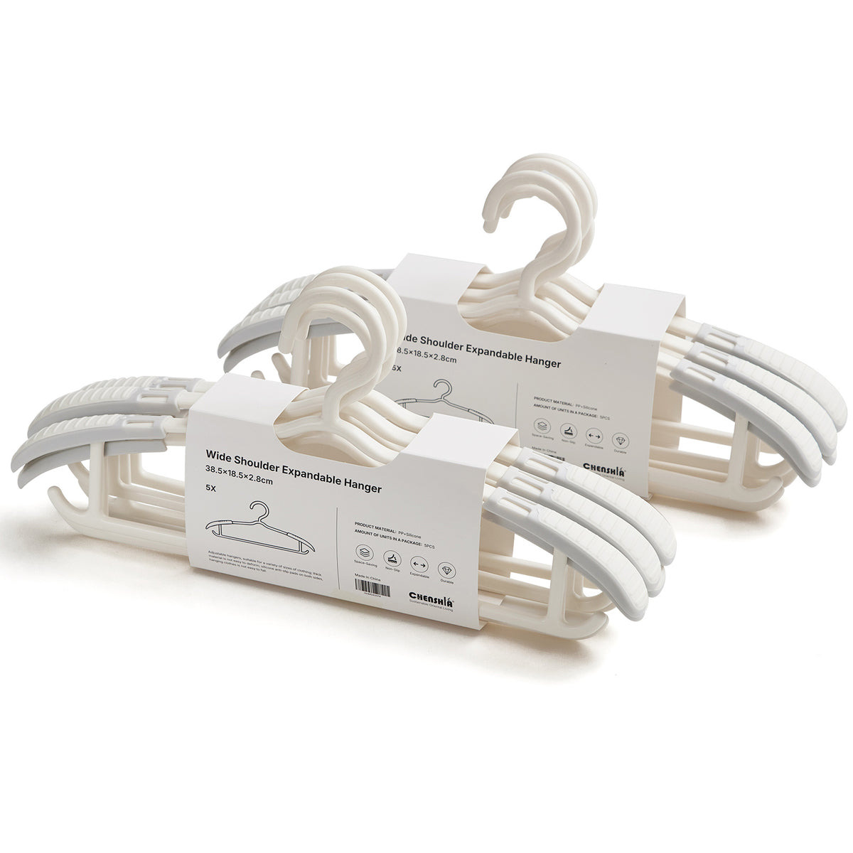 Adjustable Clothes Hangers with Silicone Grip