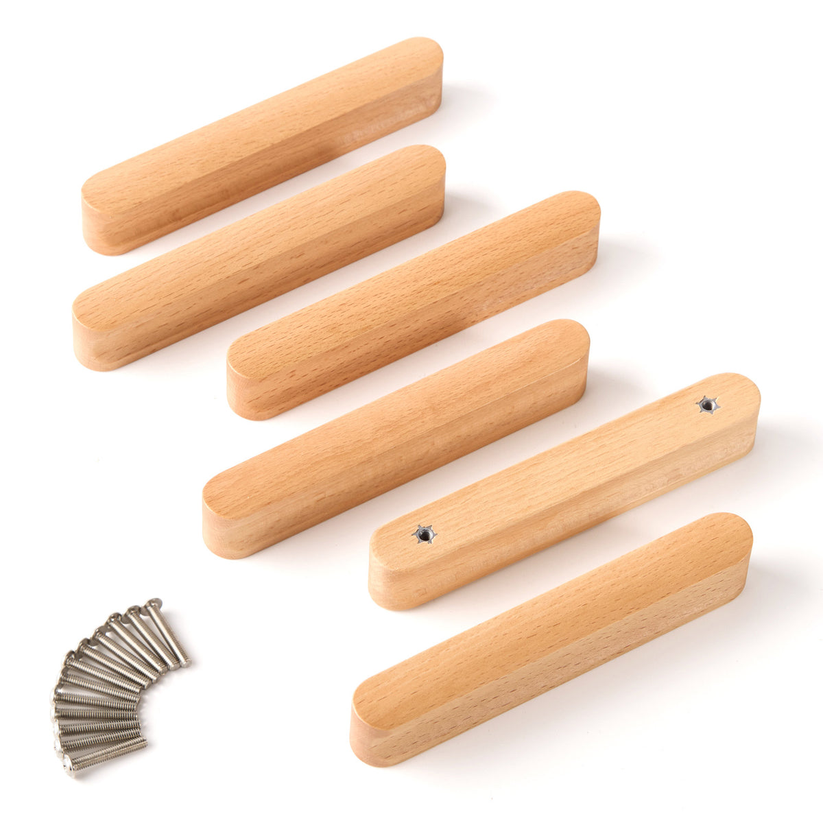 Wooden Drawer Handles – 6 Pack