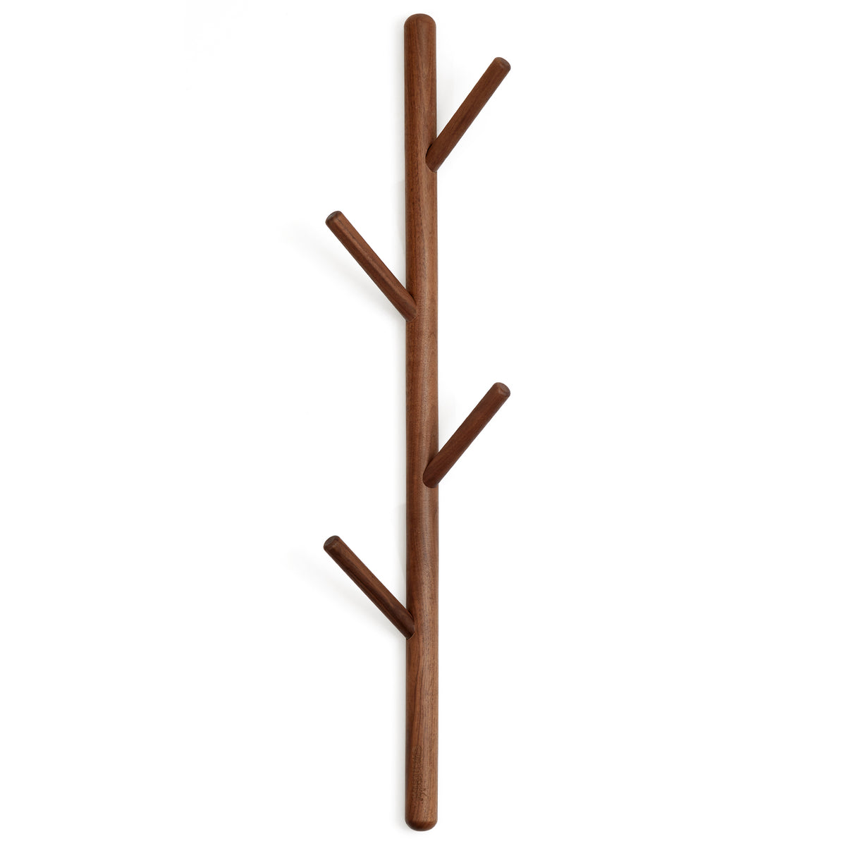 Solid Wood Wall-Mounted Coat Rack - 4 Hooks