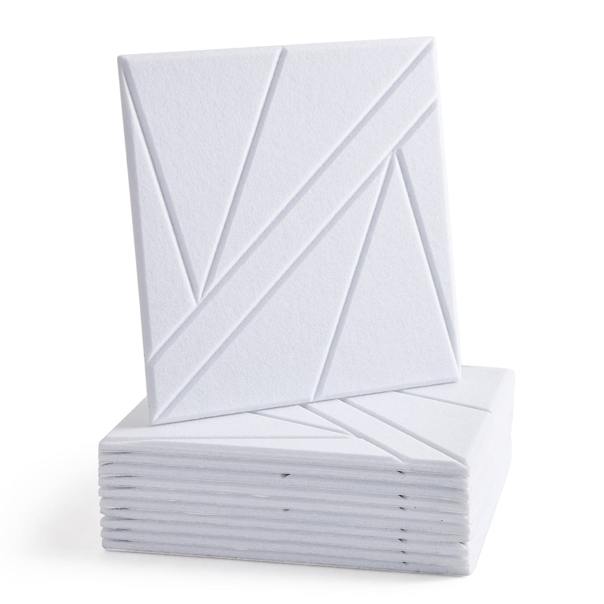 White Self-Adhesive Acoustic Felt Panels | 12-Pack | 30 × 30 cm