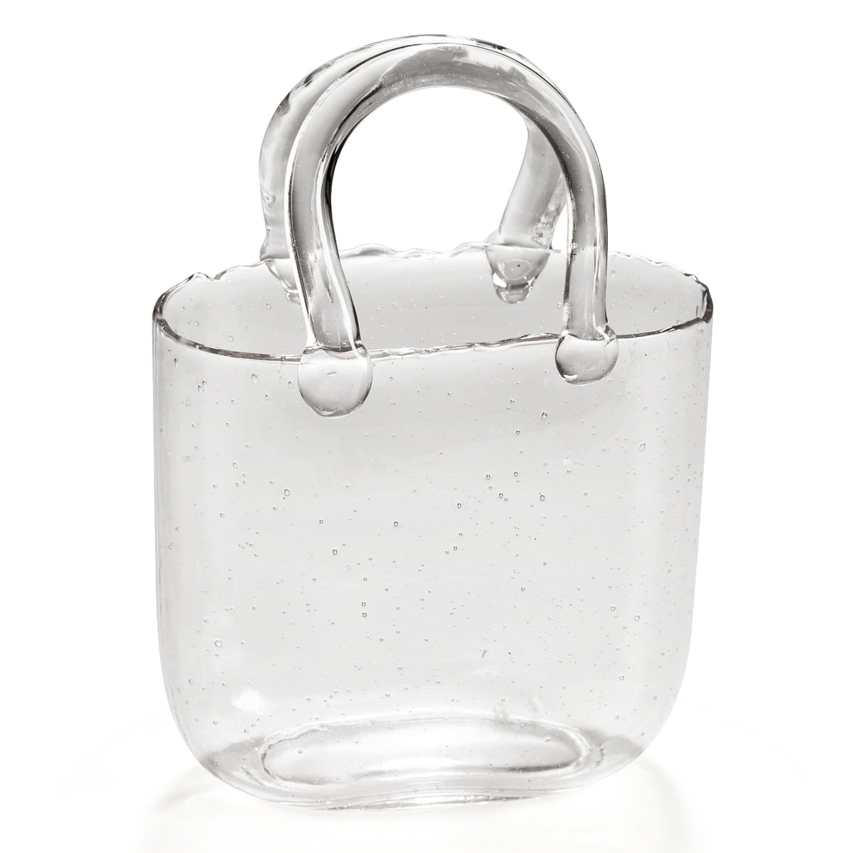 Clear Glass Handbag Vase