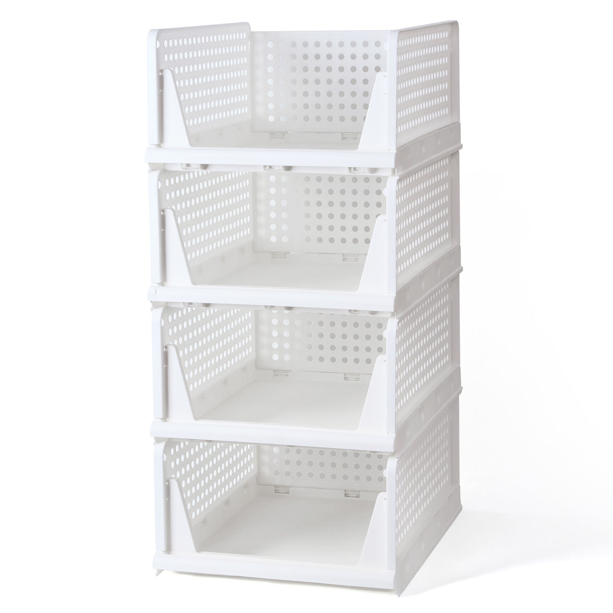 Stackable Wardrobe Storage Baskets – 4 Pack