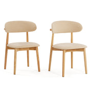 Solid Wood Linen Dining Chair Set