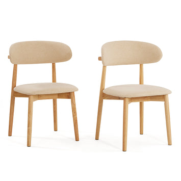 Solid Wood Linen Dining Chair Set