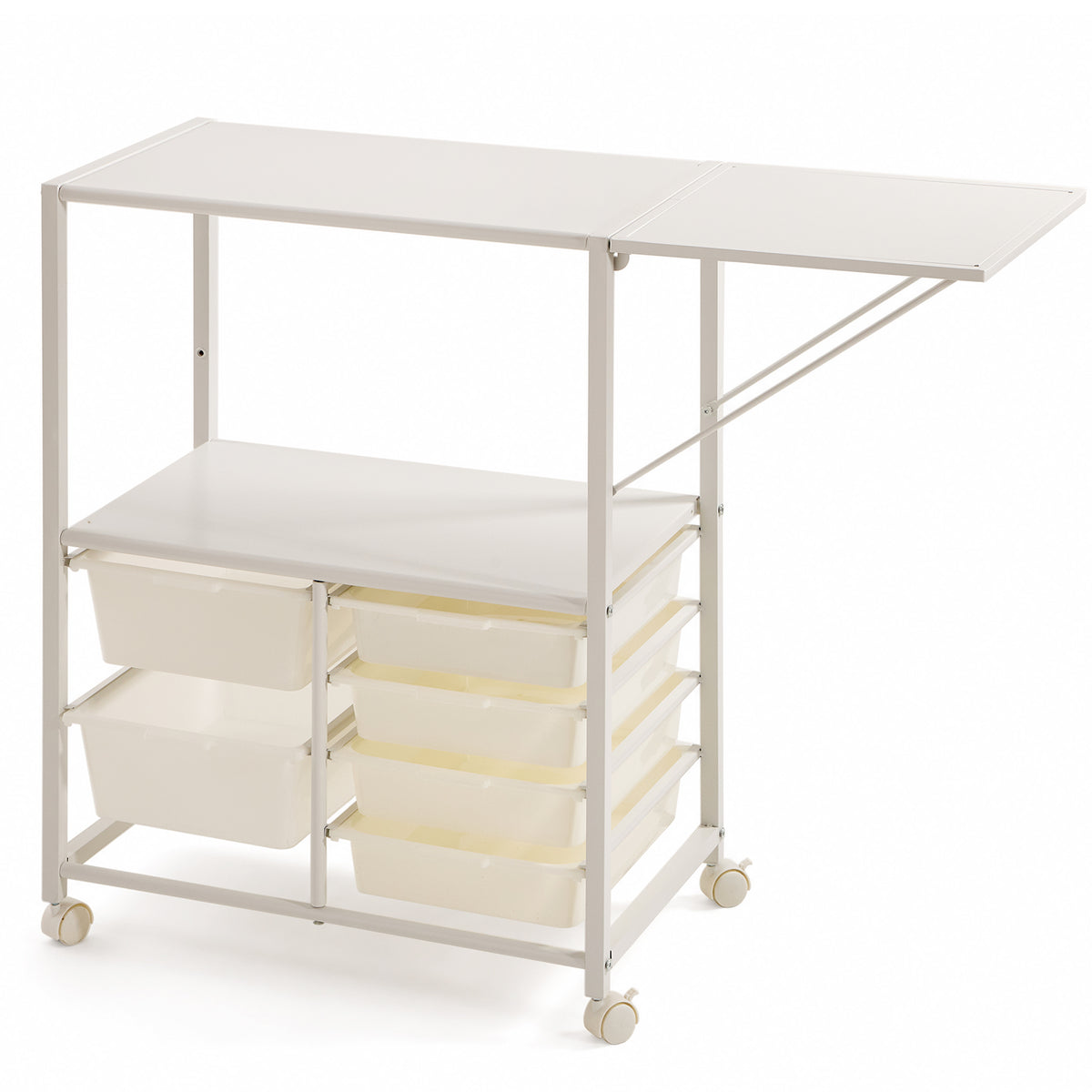 Extendable Kitchen Storage Cart with 6 Drawers