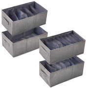 Wardrobe Clothes Organiser Boxes with Dividers - 4 Pack