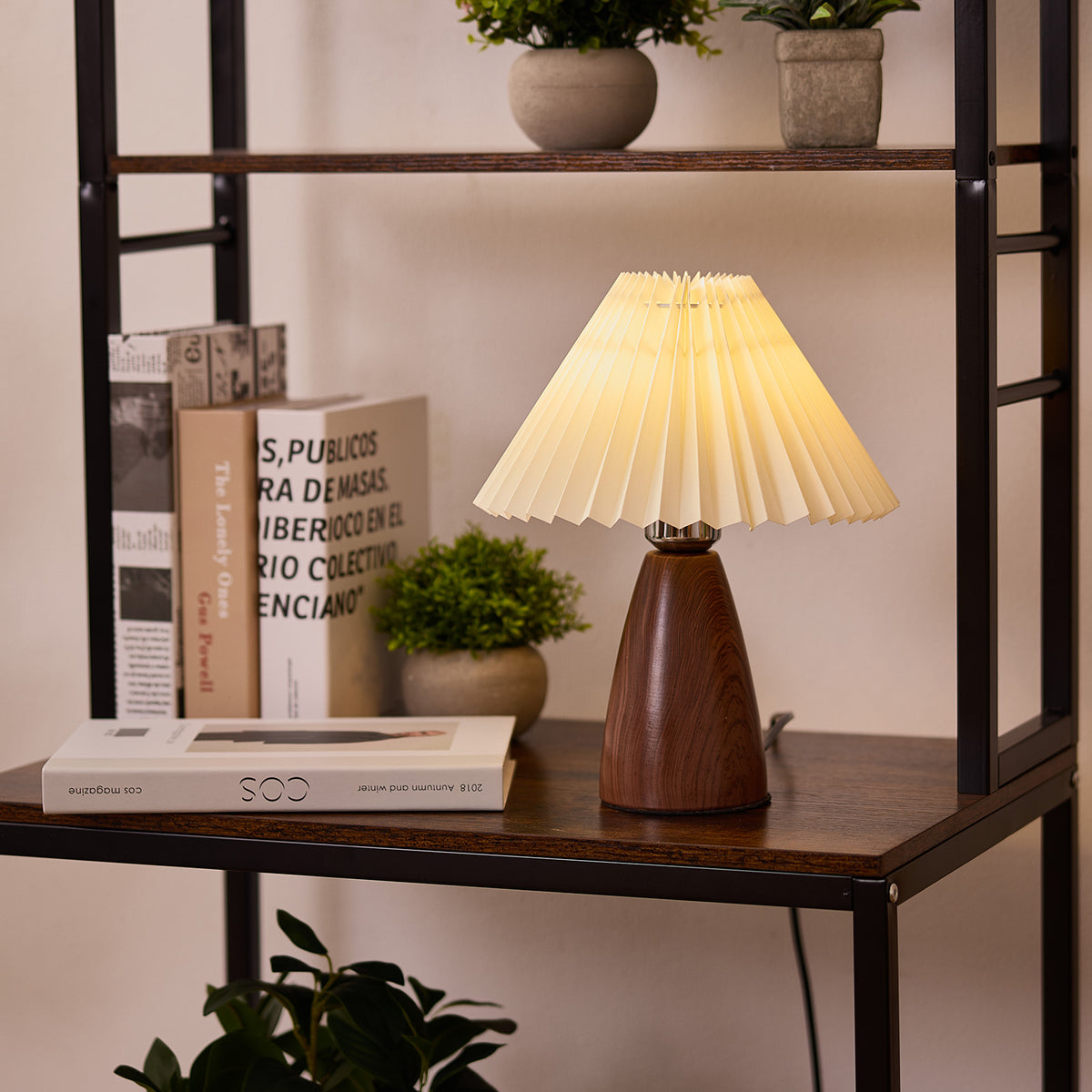 Bedside Lamp Twin Pack - Mocha Walnut