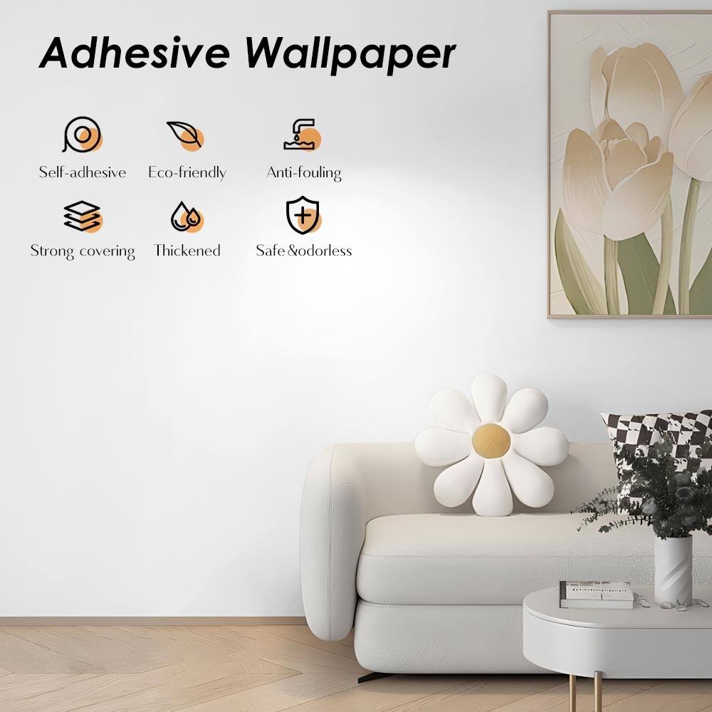 Peel & Stick Wallpaper 60 cm x 10 m - White