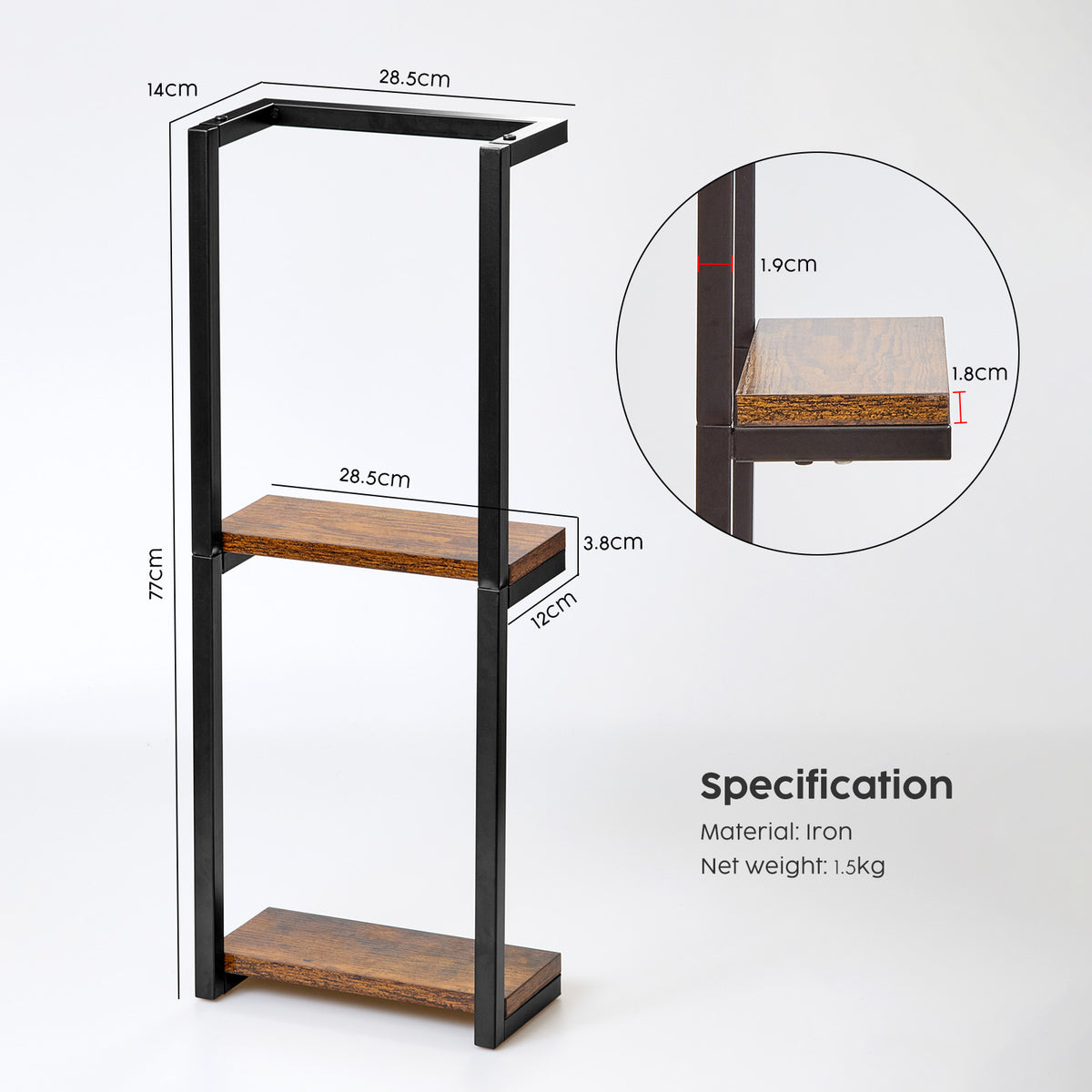 2-Tier Wall-Mounted Towel Rack with Shelf