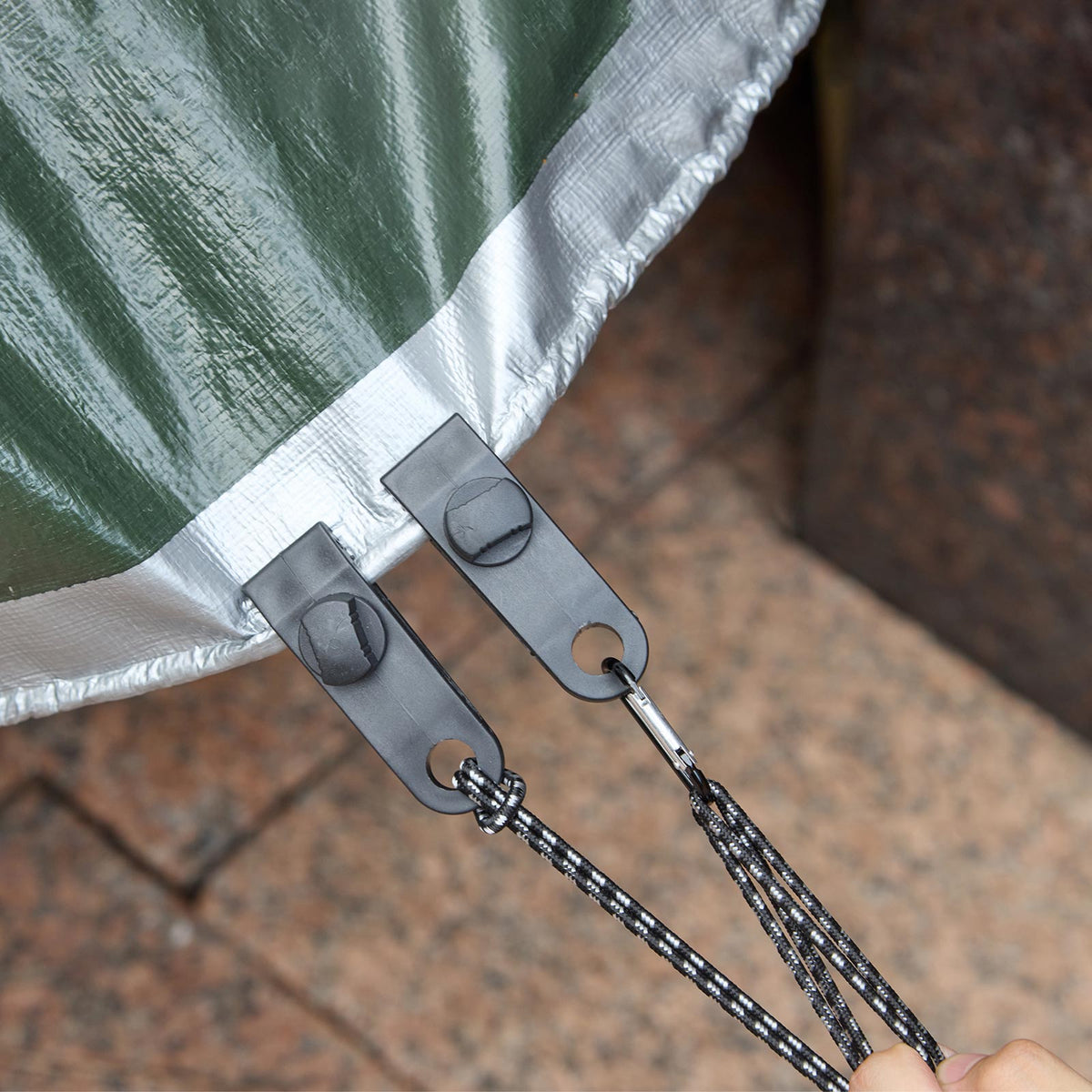 Tarp Clips with Bungee Ball Cords - 12 Piece