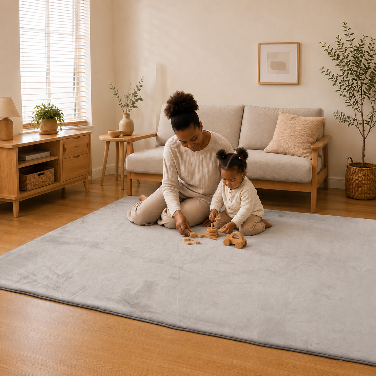 Extra-Thick Grey Baby Play Mat
