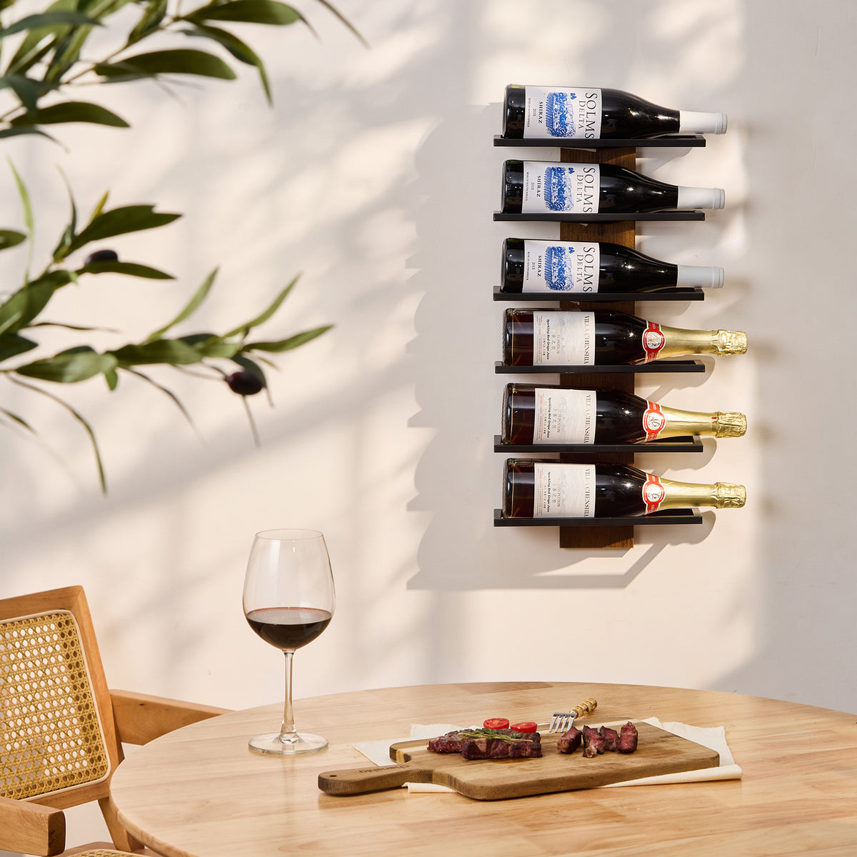Wall-Mounted Wine Rack Combo