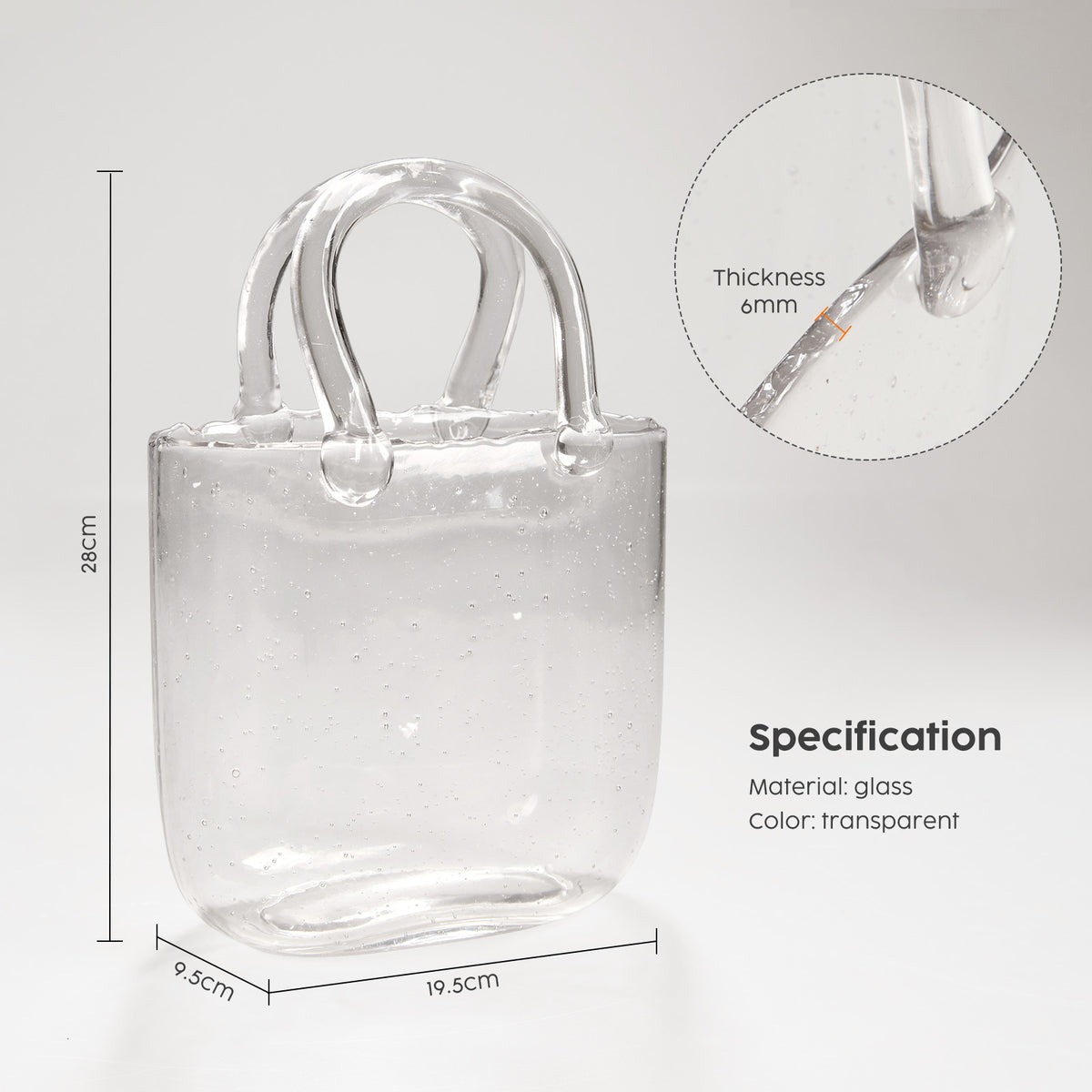 Clear Glass Handbag Vase