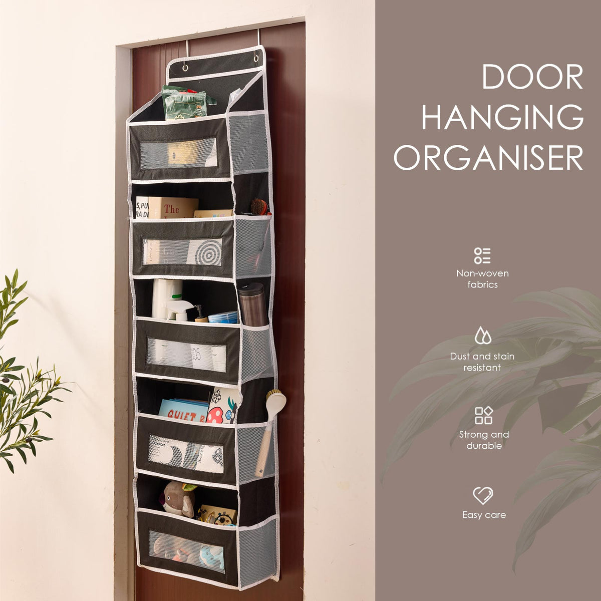 5-Tier Over-Door Storage Organiser – Black