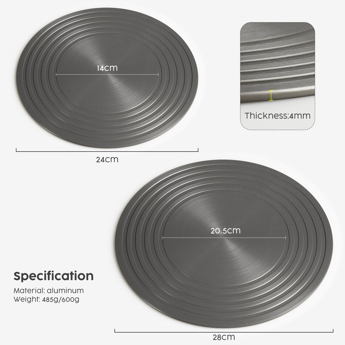 Aluminium Heat Diffuser & Defrosting Plates – Set of 2