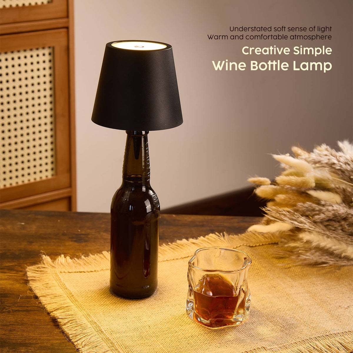 Wireless Bottle Lamp - Touch Dimming
