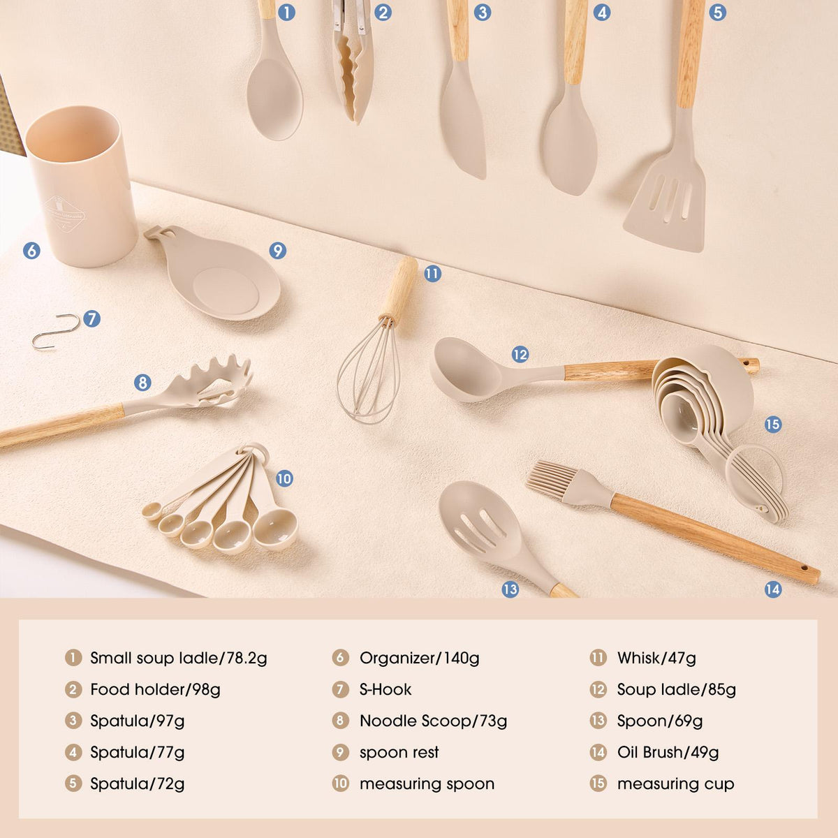 Silicone Kitchen Utensil Set - 33 Piece