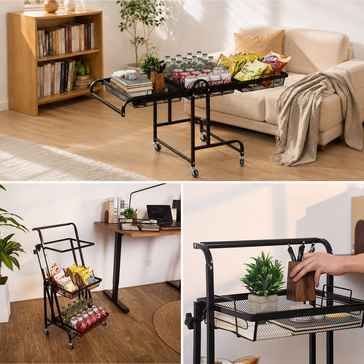 3-Tier Adjustable Storage Trolley