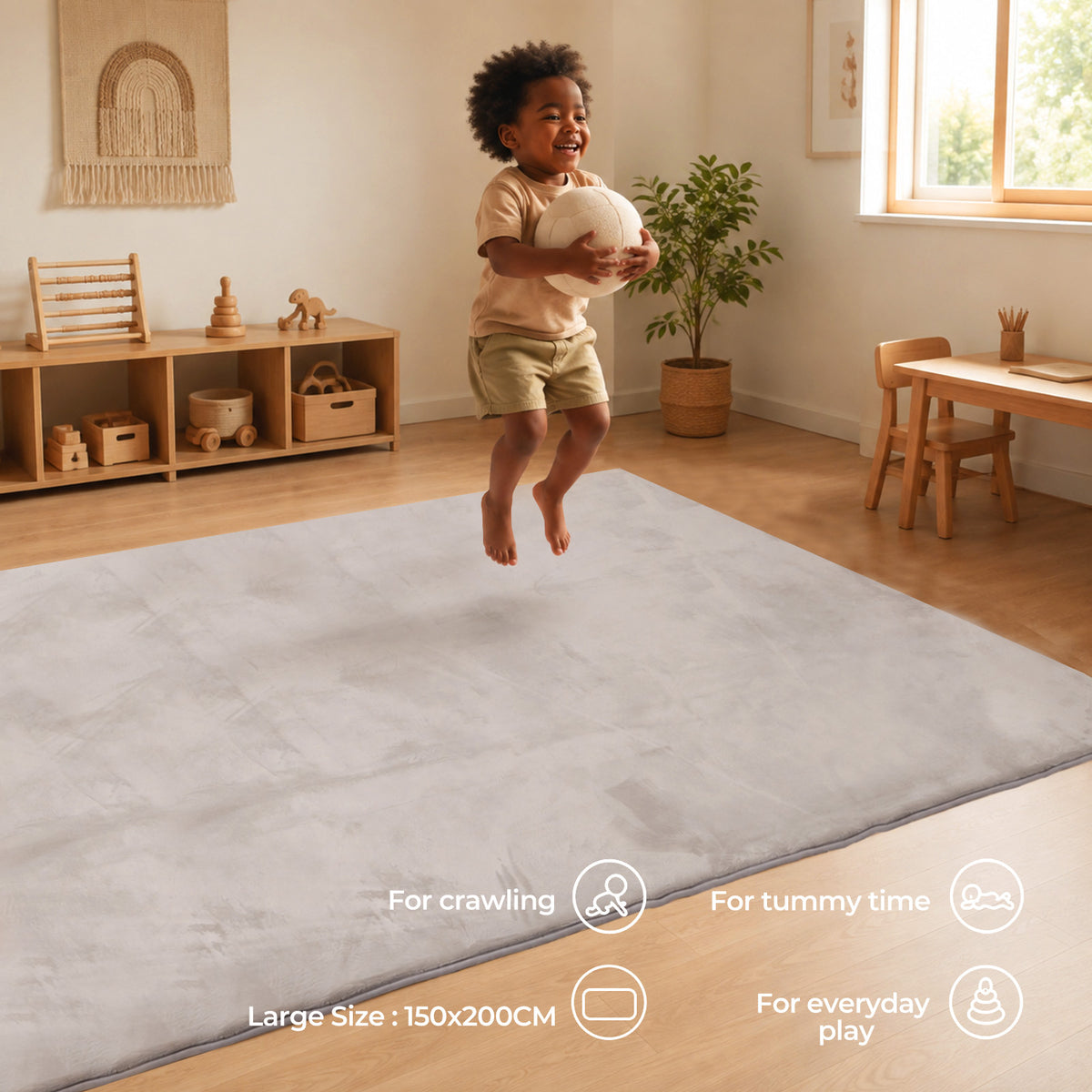 Extra-Thick Grey Baby Play Mat