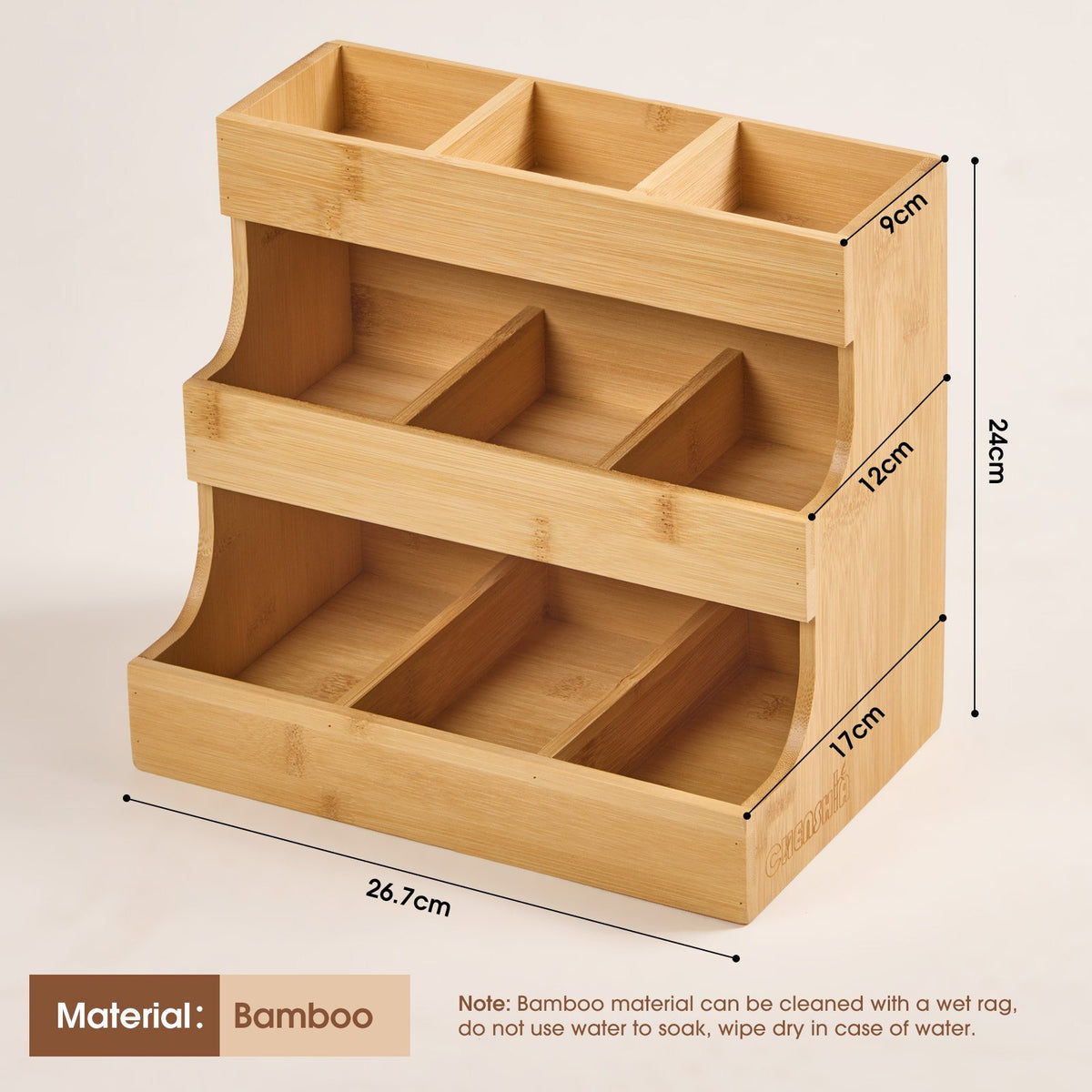 Bamboo Tea Bag Organiser - 3 Tier