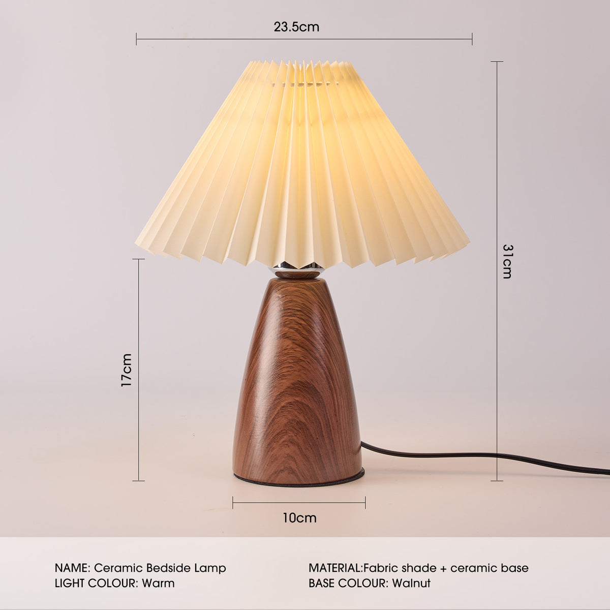 Bedside Lamp Twin Pack - Mocha Walnut