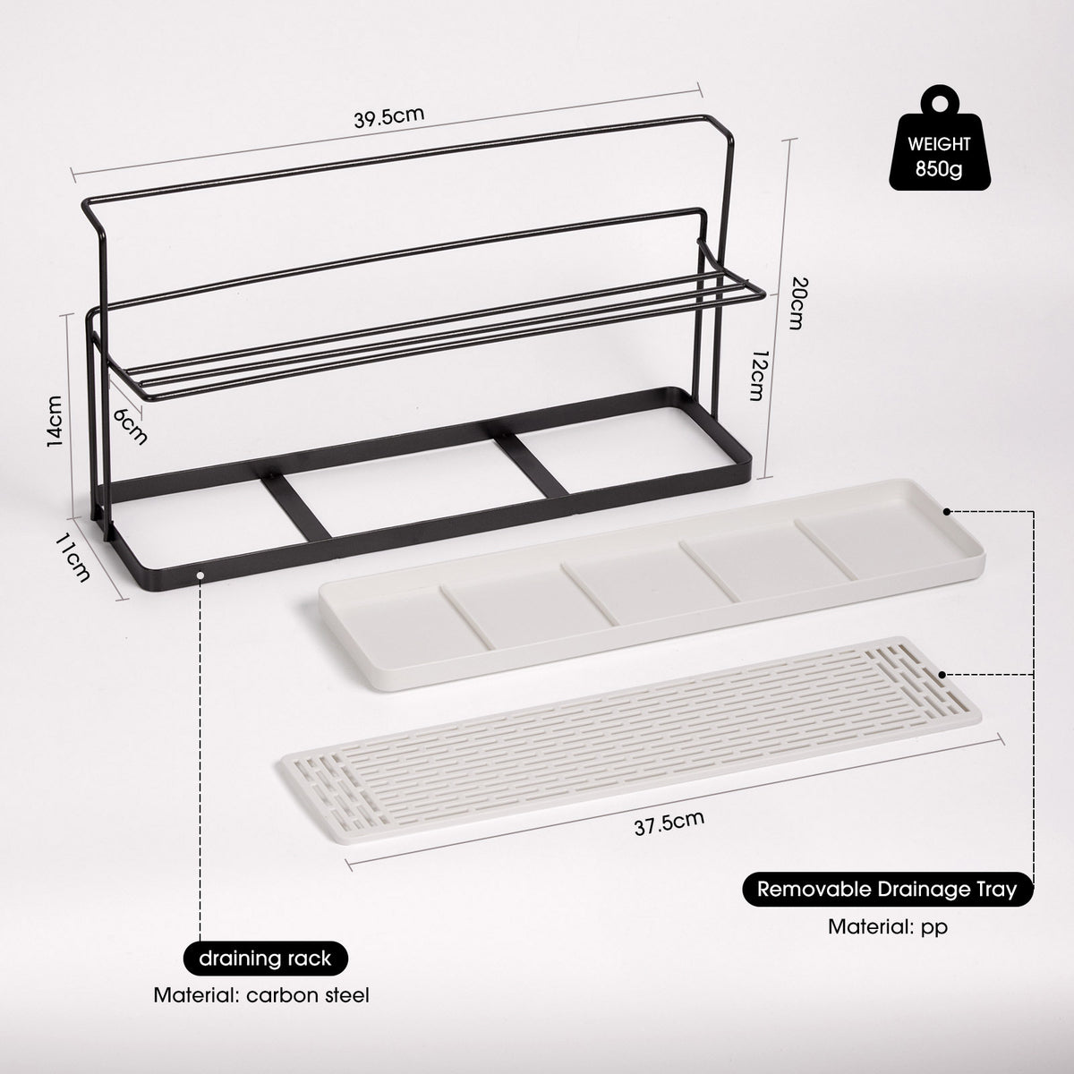 2-Tier Bottle & Cup Drying Rack with Drain Tray