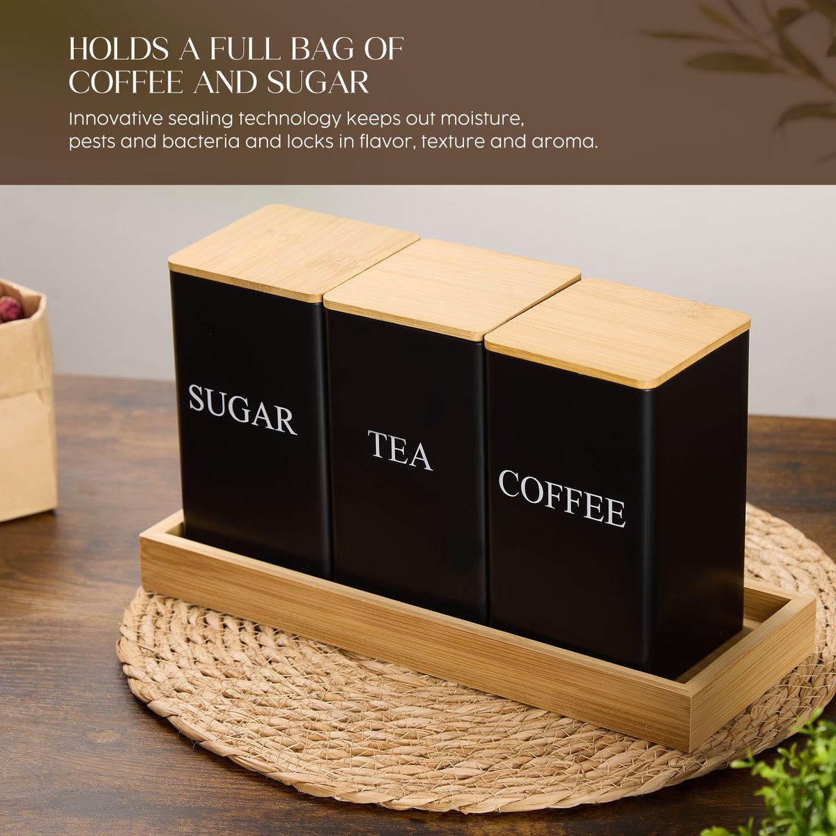 Kitchen Canister Set – Black