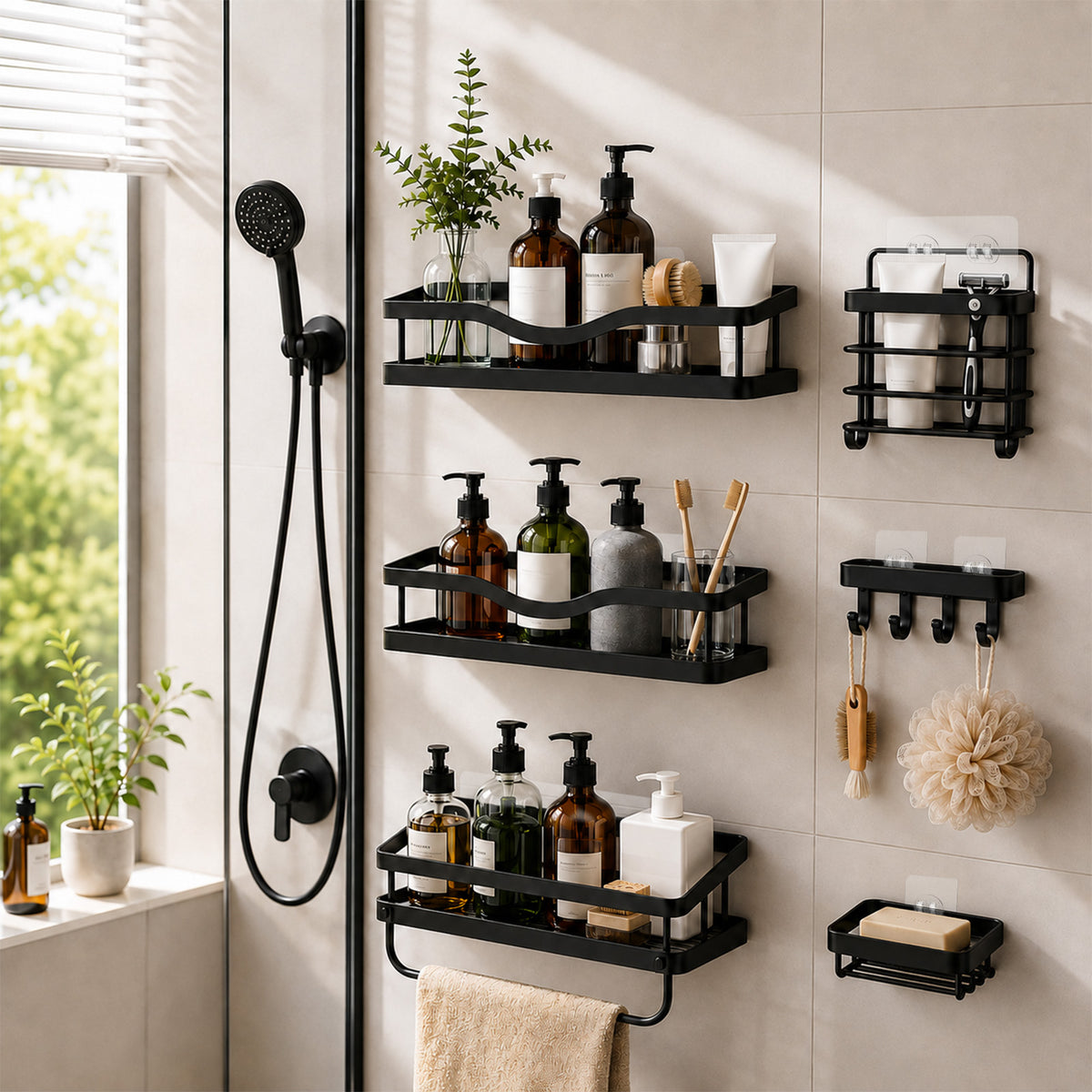 Self-Adhesive Pads for Wall Storage Racks - 15-Piece